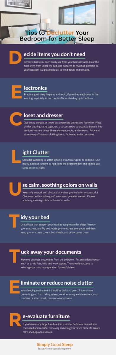 Tips to Declutter Your Bedroom for Better Sleep Infographic