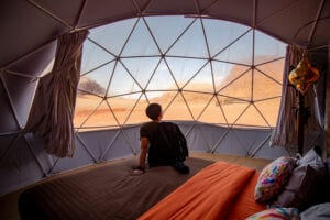 Sleep Getaways in a Bubble Tent with a View of Wadi Rum Desert in Jordan - by Simply Good Sleep