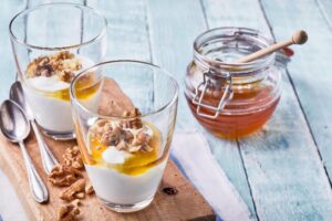 Greek Yogurt with Honey and Walnuts Bedtime Snack for Better Sleep