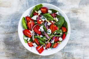 Strawberry Spinach Salad Bedtime Snack for Better Sleep